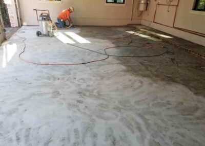 Obispo garage epoxy floor flakes preparing