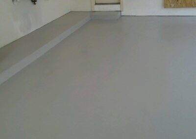 The foundation for the Iridescent blue liquid marble metallic 100% epoxy garage project.