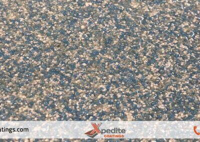 Blue coral color quartz epoxy flooring