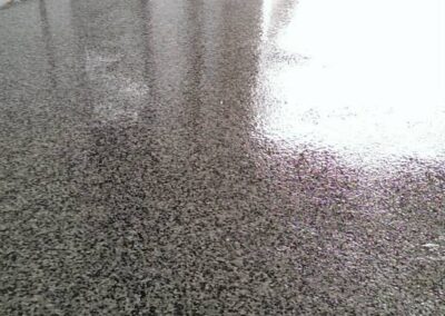 Commercial garage floor coatings ultra-premium marble finished view.