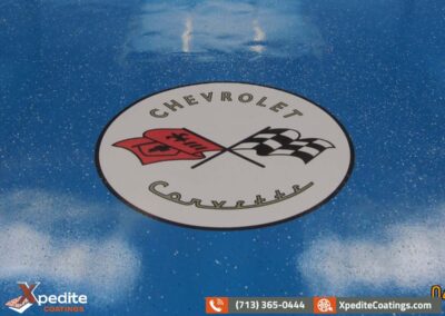 Houston Epoxy Floor decals Corvette.