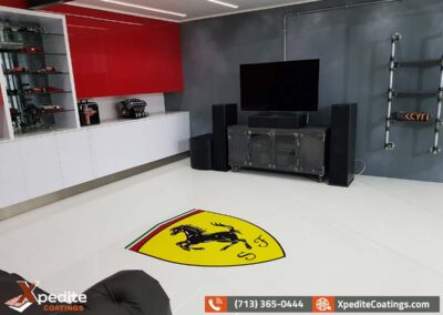 Houston Epoxy Floor decals Ferrari.