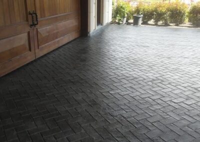 Herringbone brick stamped concrete after.