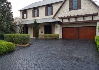 Onyx residential stained concrete after driveway.