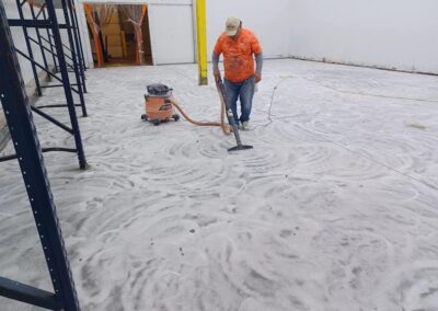 Polyaspartic floor coatings warehouse coating application.