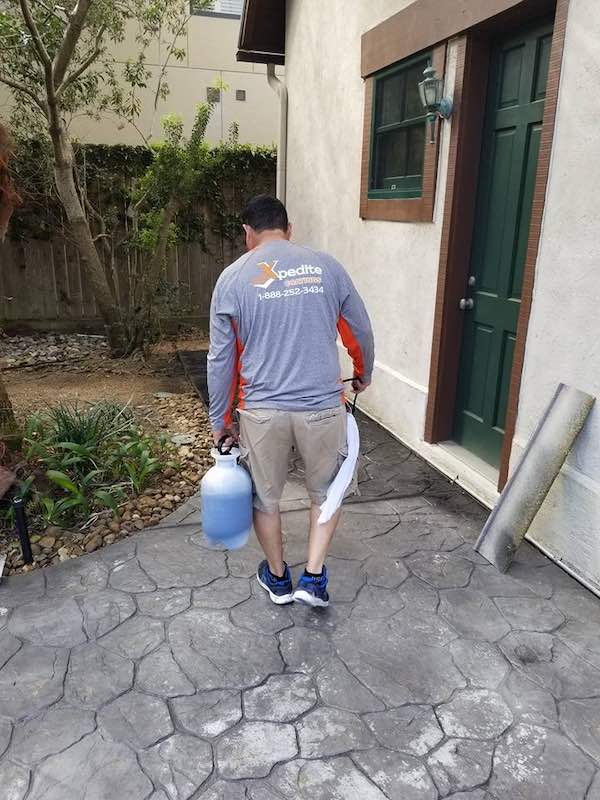 Residential stained concrete floors onyx patio.