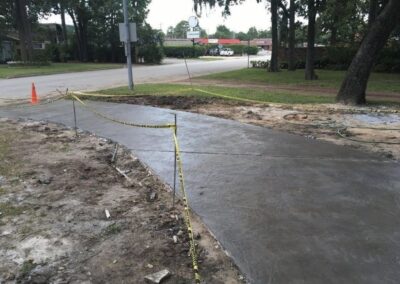 Roman slate stamped concrete drying.